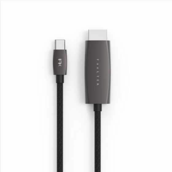 FEELTEK FLEXIBLE USBC TO HDMI CABLE 180CM [BRAIDED+METALLIC]BLACK