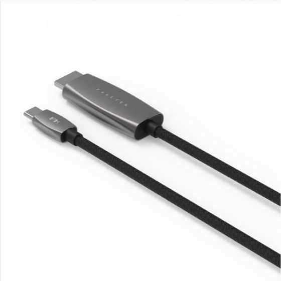 FEELTEK FLEXIBLE USBC TO HDMI CABLE 180CM [BRAIDED+METALLIC]BLACK